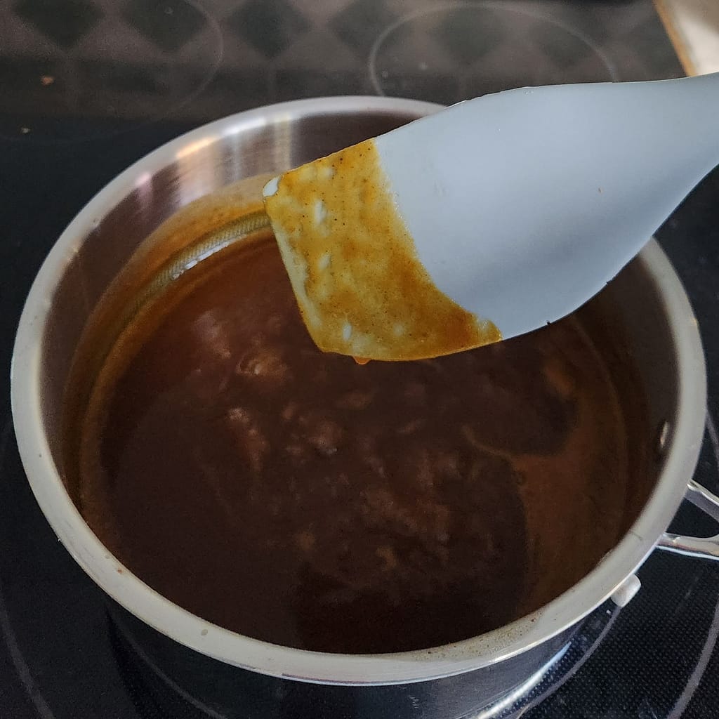 Pumpkin sauce simmering in a sauce pan