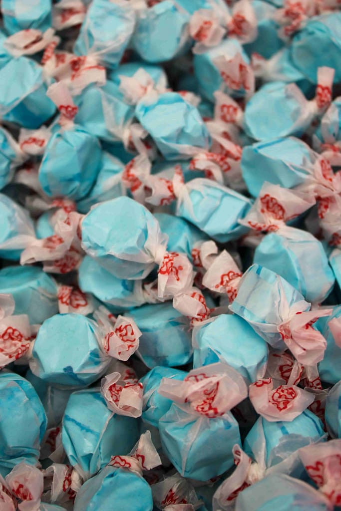 Saltwater taffy candy pieces