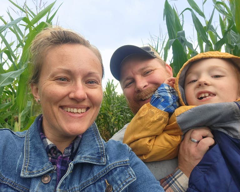 Family enjoying a fall day at Stocker Farms in Snohomish