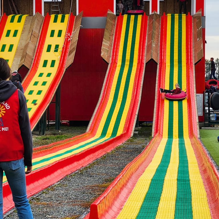 Big slide at fall festival at Stocker Farms
