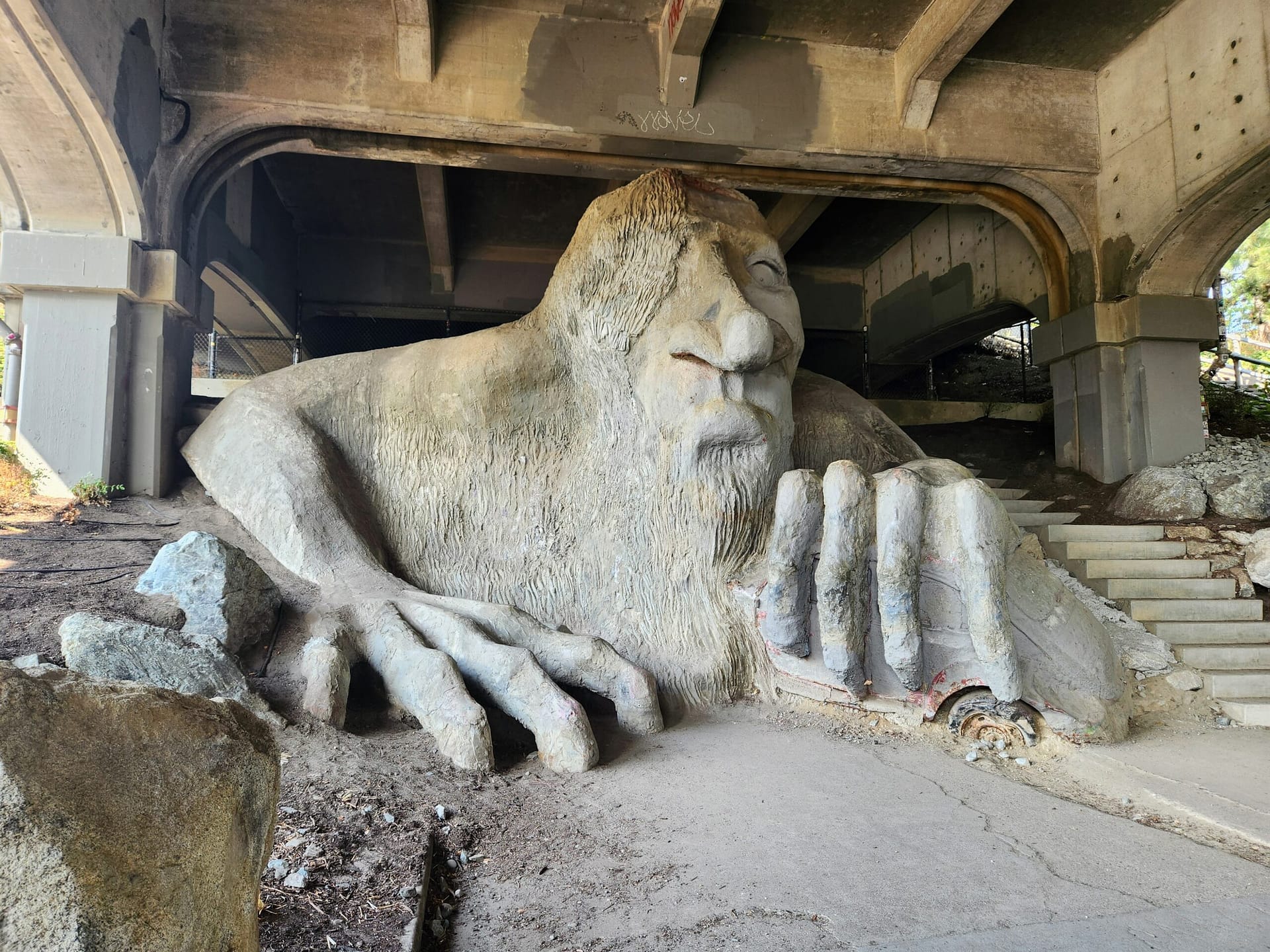Troll statue underneath the bridge in the Fremont neighborhood of Seattle