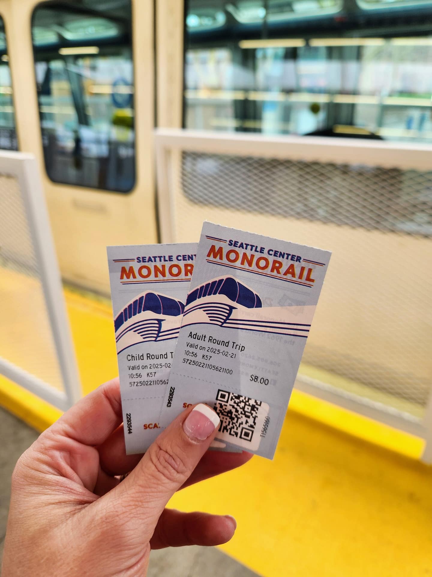 Tickets to the Seattle Monorail train