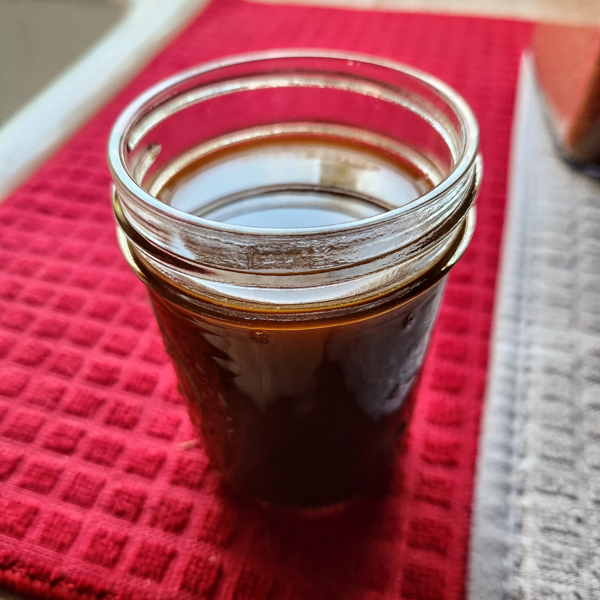 Pumpkin sauce in a mason jar